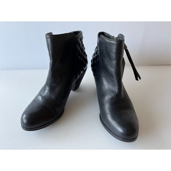 Sam Edelman Black Leather Lucille Studded Ankle Booties Size 6.5 (US) 37.5 (EUR) - Picture 1 of 10